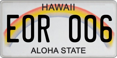 HI license plate EOR006