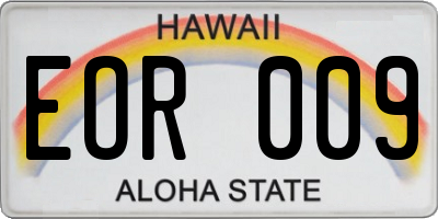 HI license plate EOR009
