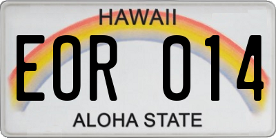 HI license plate EOR014