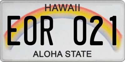 HI license plate EOR021