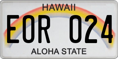 HI license plate EOR024