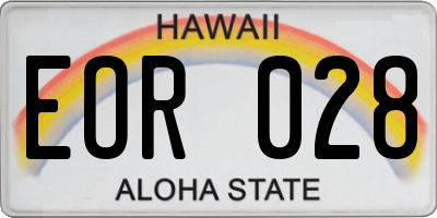 HI license plate EOR028