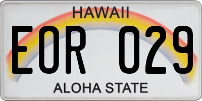 HI license plate EOR029