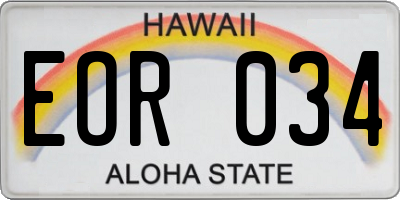 HI license plate EOR034