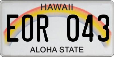 HI license plate EOR043