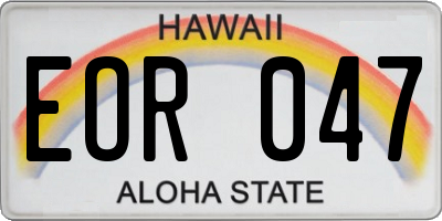 HI license plate EOR047