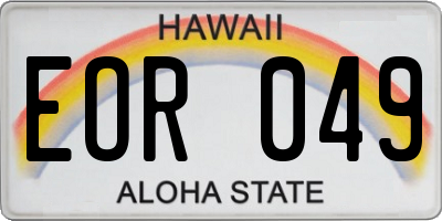 HI license plate EOR049
