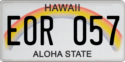 HI license plate EOR057