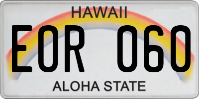 HI license plate EOR060