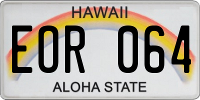 HI license plate EOR064