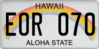 HI license plate EOR070