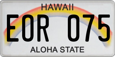 HI license plate EOR075