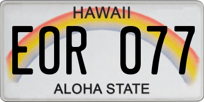 HI license plate EOR077