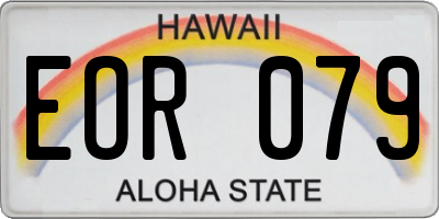 HI license plate EOR079