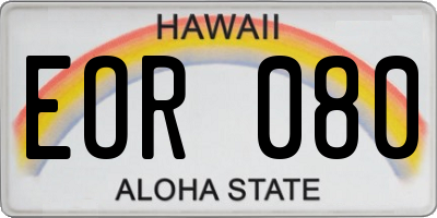 HI license plate EOR080
