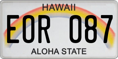 HI license plate EOR087