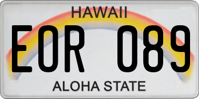HI license plate EOR089