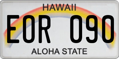 HI license plate EOR090