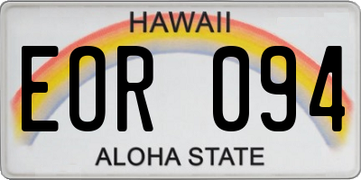HI license plate EOR094
