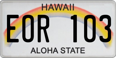 HI license plate EOR103