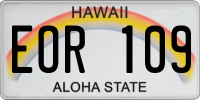HI license plate EOR109