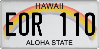 HI license plate EOR110