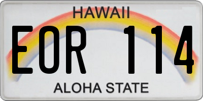 HI license plate EOR114