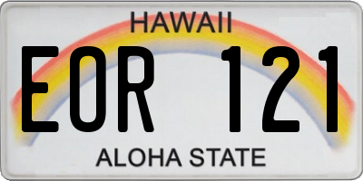 HI license plate EOR121