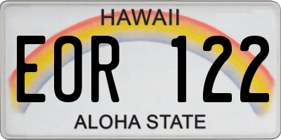 HI license plate EOR122