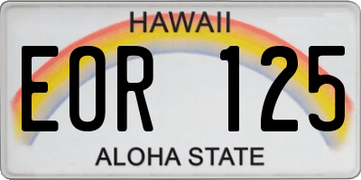 HI license plate EOR125