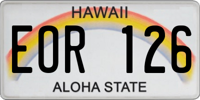 HI license plate EOR126