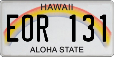 HI license plate EOR131