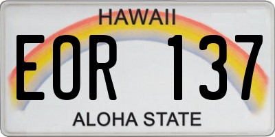 HI license plate EOR137