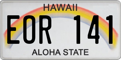 HI license plate EOR141