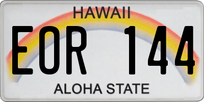 HI license plate EOR144