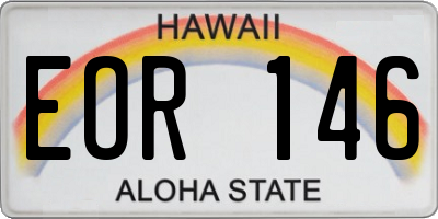 HI license plate EOR146
