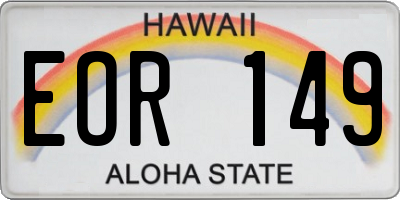 HI license plate EOR149