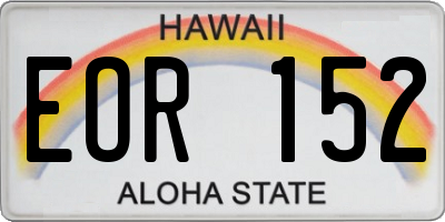 HI license plate EOR152