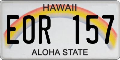 HI license plate EOR157