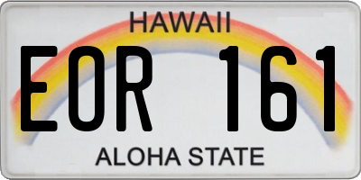 HI license plate EOR161