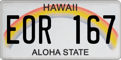 HI license plate EOR167