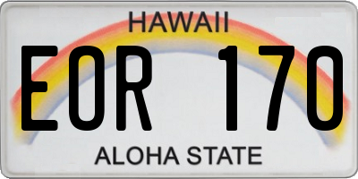 HI license plate EOR170