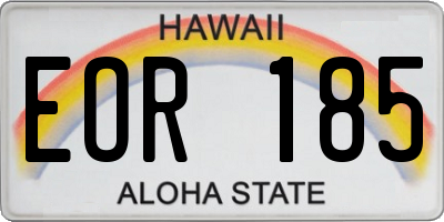 HI license plate EOR185