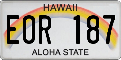 HI license plate EOR187