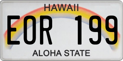 HI license plate EOR199