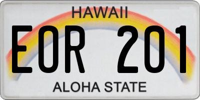 HI license plate EOR201
