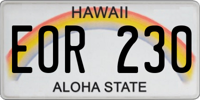 HI license plate EOR230