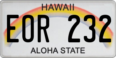 HI license plate EOR232