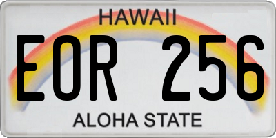 HI license plate EOR256