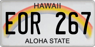 HI license plate EOR267